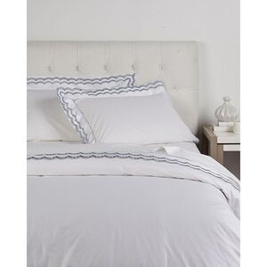 Maurizio Italy Double Scallop Duvet Set, White